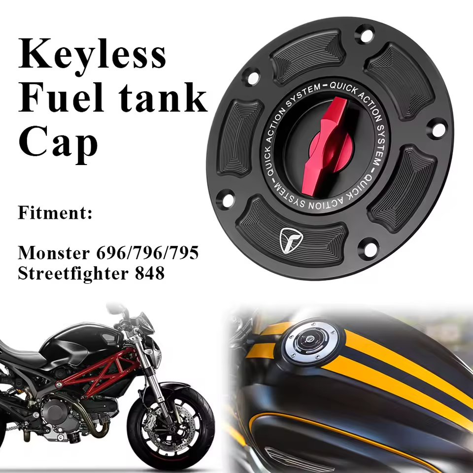 2012-2015 For Ducati Streetfighter 848 /Monster 696/796 /795 New Keyless Fuel Tank Cap Motorcycle CNC Fuel Tank Cap Cover