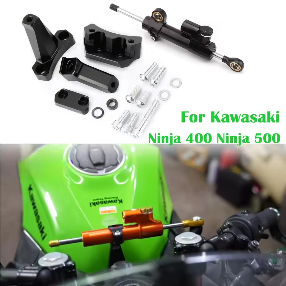 CNC Steering Damper Kit for Kawasaki Ninja 400 / Ninja 500