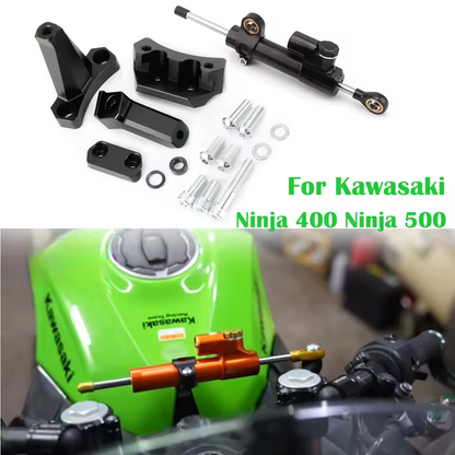 CNC Steering Damper Kit for Kawasaki Ninja 400 / Ninja 500